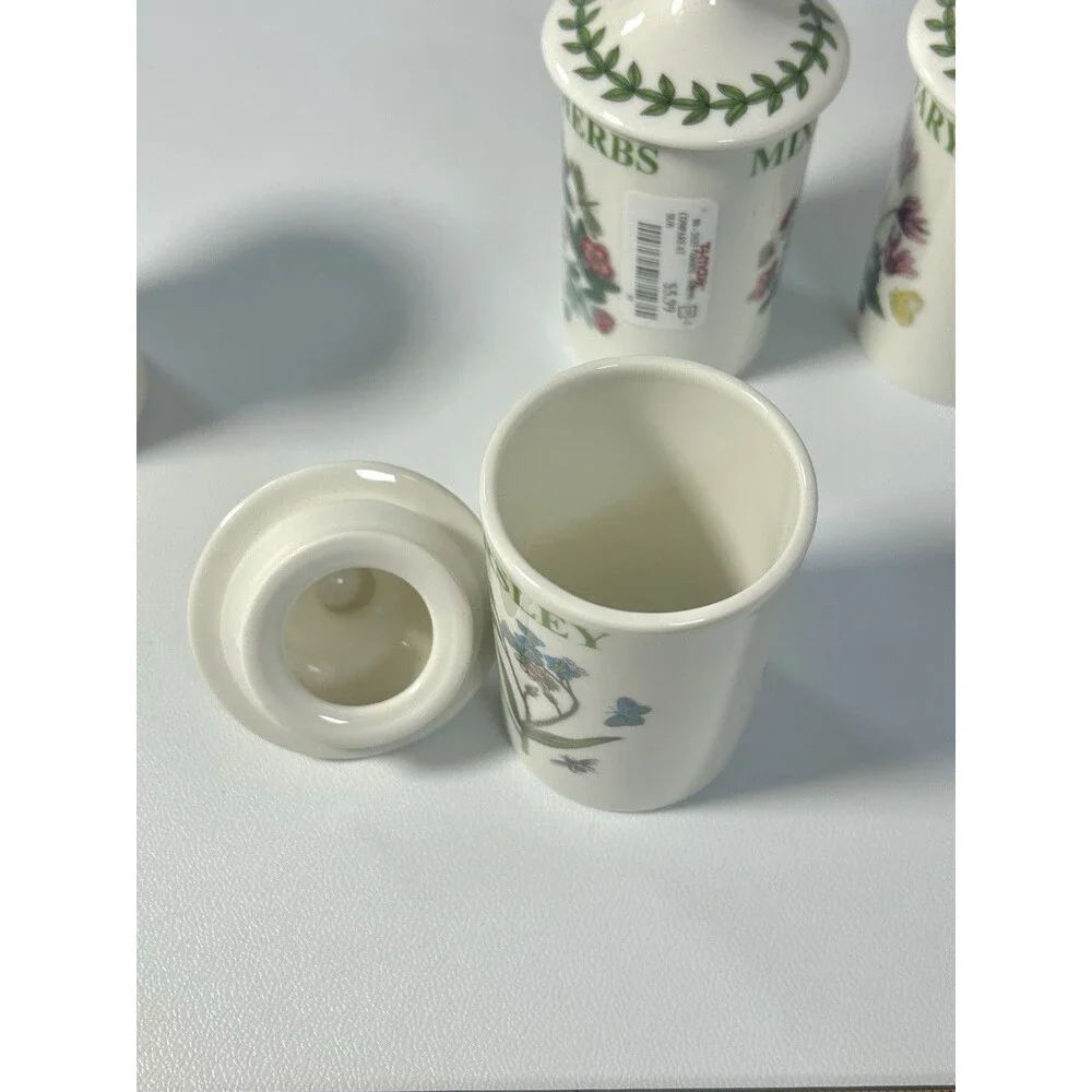 Portmeirion Botanic Garden Set of 4 Ceramic Herb & Spice Jars